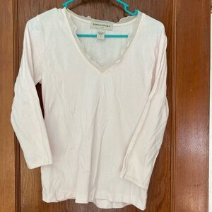 Ballet Pink V-Neck Blouse with Lace - Banana Republic Blouse ✨💖✨💖✨